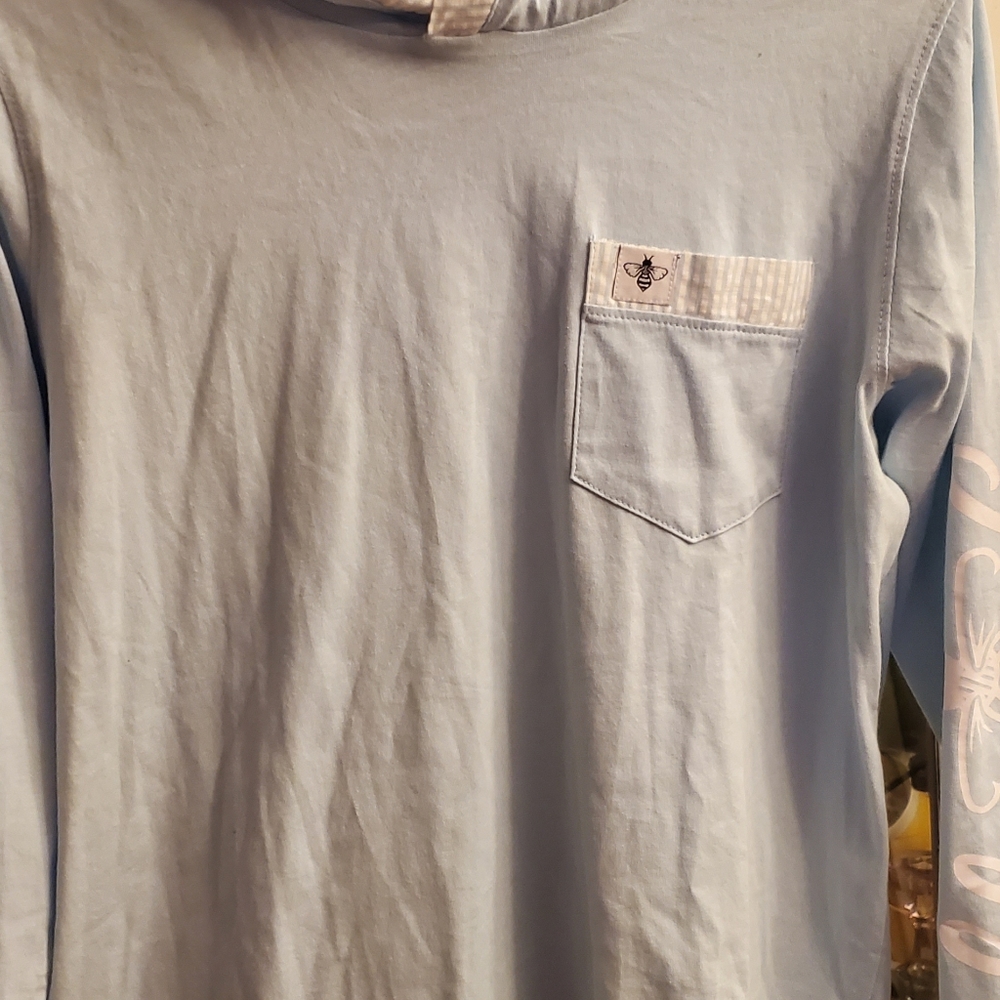 Junior Hoodie Tee In Chambray By Lily Grace View 2
